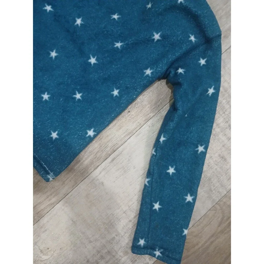 Girl’s Jumping Beans  Fleece Jacket Teal White Stars 1/4 Zip - Size 12